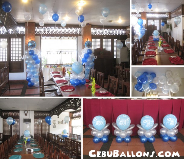 Christening (Blue, Light Blue, White, Silver) Decoration Package at Patio Isabel