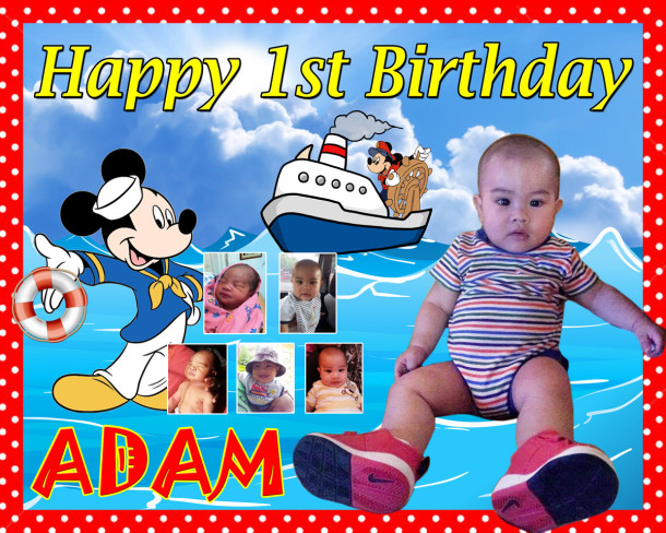 Adam (Gicale) 1st Birthday (Mickey the Sailor)