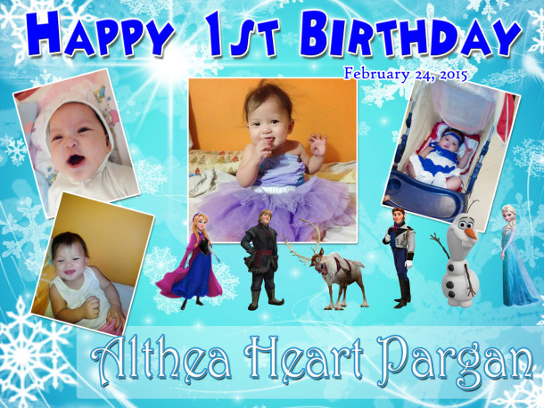 Althea Heart 1st Birthday (Frozen)