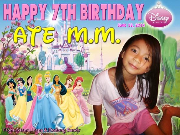 Ate MM's 7th Birthday (Disney Princess)