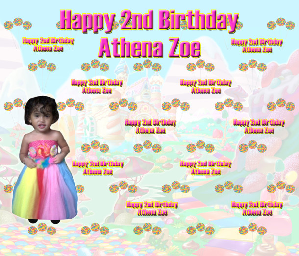 Athena Zoe's 2nd Birthday (Candyland Backdrop)