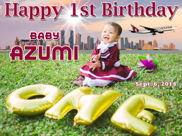 Azumi (Fritzie) 1st Birthday (Qatar Airways)