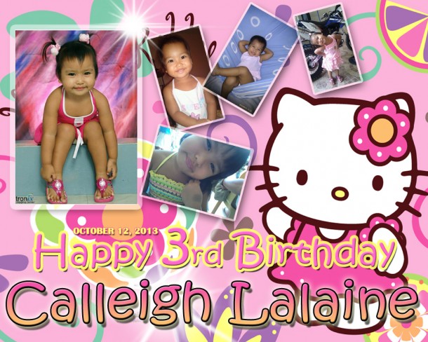 Calleigh Lalaine's Hello Kitty Tarpaulin Design for 3rd Birthday