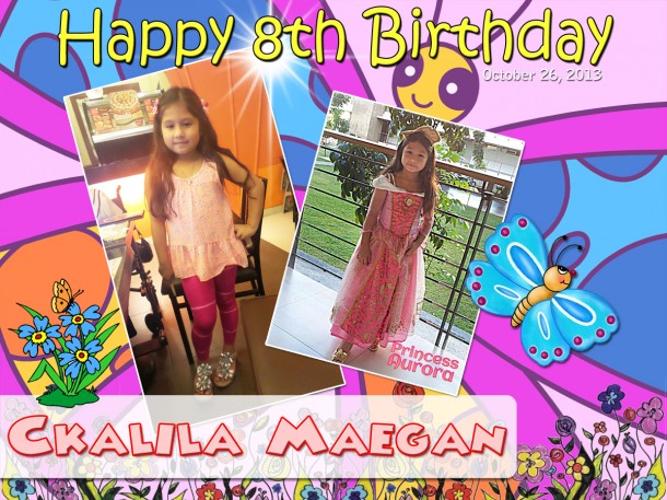 Ckalila Maegan's 8th Birthday (Butterfly & Flowers)