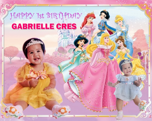 Gabrielle Cres 1st Birthday (Disney Princess)