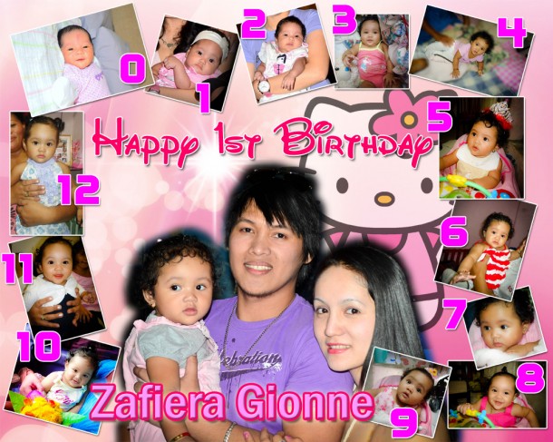 Zafiera Gionne's 1st Birthday (Hello Kitty Tarpaulin Design)