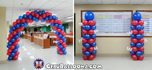 Balloon Arch & Pillars (Blue & Red) at DPWH