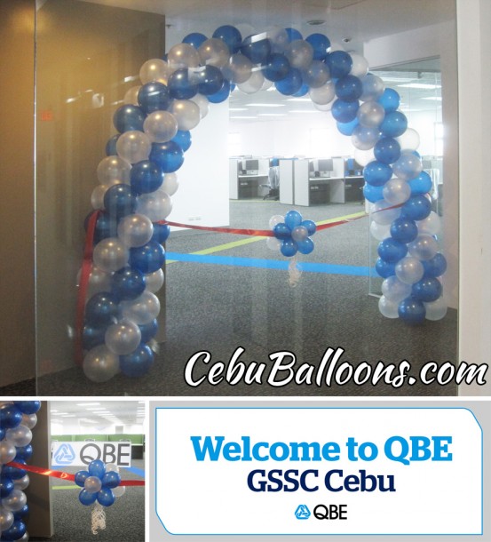 Balloon Arch with Topiary for Ribbon Cutting at QBE Cebu