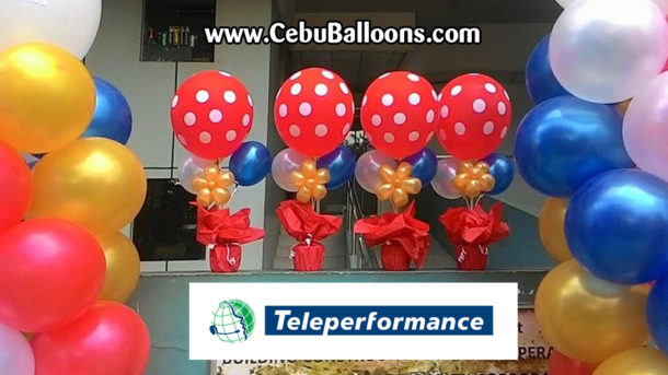 Balloon Centerpieces and Balloon Pillars for Teleperformance