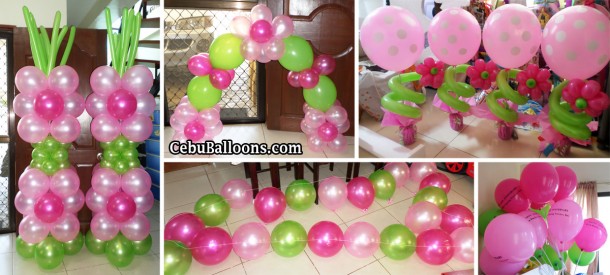 Balloon Decorations (Pink, Hot Pink, Light Green) for Cebu Pacific Catering Services Inc