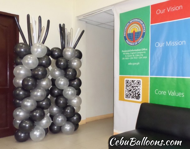 Balloon Pillars (Black, White, Silver) at Provincial Information Office-Capitol