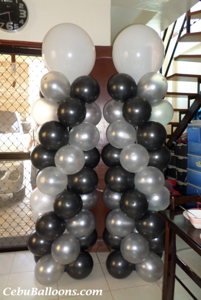 Balloon Pillars (Black, White, Silver) for M Lhuillier Pharmacy's Christmas Party