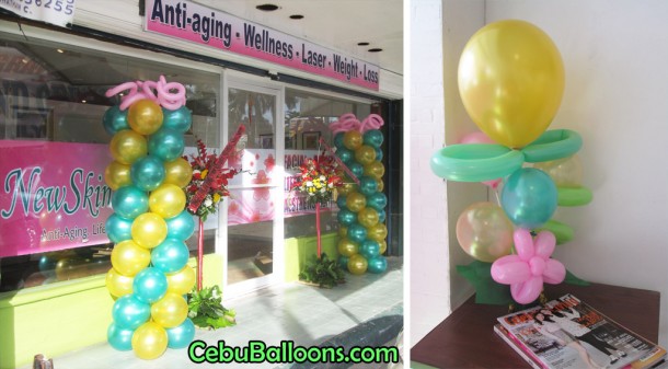 Balloon Pillars and Bouquet for NewSkin Clinic