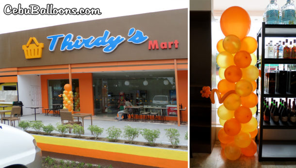 Balloon Pillars at Thirdy's Mart in Saac, Lapulapu