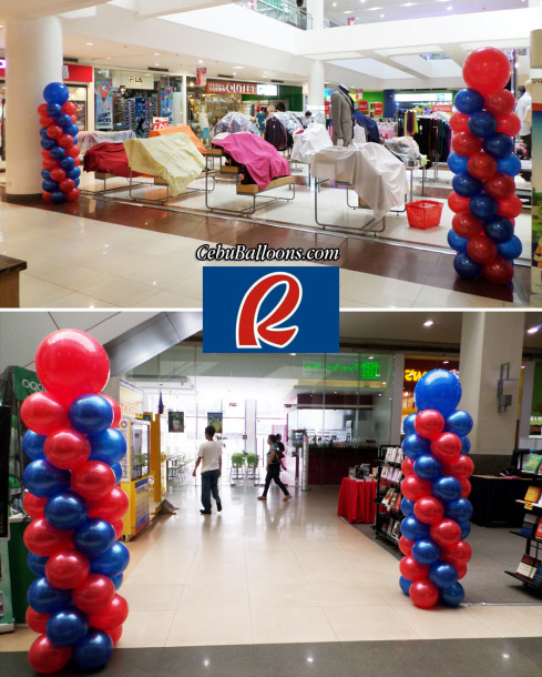 Red & Blue Balloon Pillars for Robinsons Fuente & Cybergate