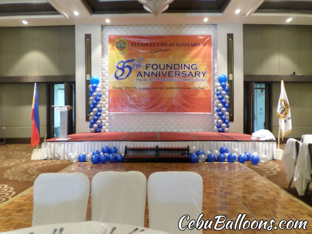 Tall Balloon Pillars and Floor Balloons for Eversley Child Sanitarium's 85th Founding Anniversary