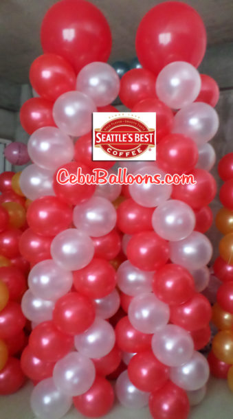 Tall Balloon Pillars for Seattle's Best Coffee-Cebu Grand Opening