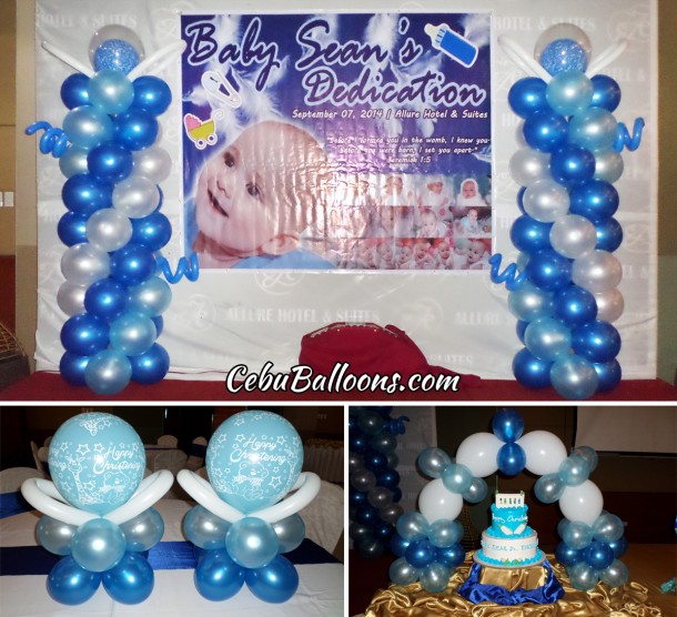 Baptism Balloon Decors (Blue, Light Blue, White) at Allure Hotel