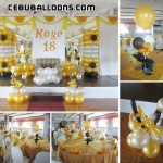 Debut Balloon Decoration (Gold, Black & White)
