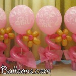 Simple Christening Balloon Centerpiece (Pink & Brown)