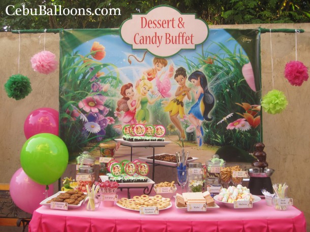 Tinkerbell Theme Dessert & Candy Buffet