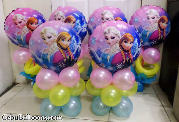 Elsa & Anna Centerpieces (Pink, Yellow, Light Blue)