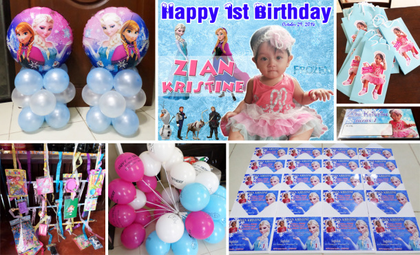 Frozen Party Supplies for Zian Kristine