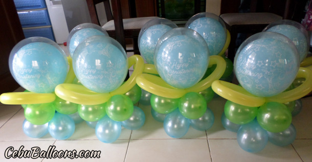 Christening Centerpieces (Light Blue & Light Green)