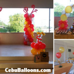 Red, Gold & Silver Balloon Decorations for a 60th Birthday at Paradise Garden Events Pavillion