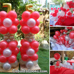 Red & White Balloon Decors for a 75th Birthday at Dona Rosario Village