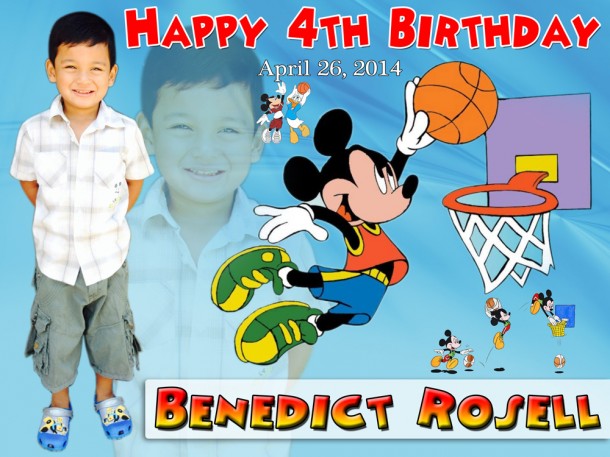 Benedict Rosell's 4th Birthday (Mickey Basketball)