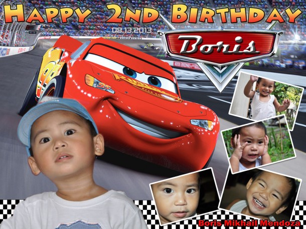 Boris Mikhail Mendoza's 2nd Birthday (Cars Tarpaulin)