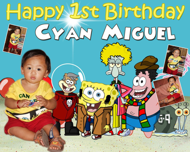 Cyan (Monterroyo) 1st Birthday (Spongebob Square Pants)