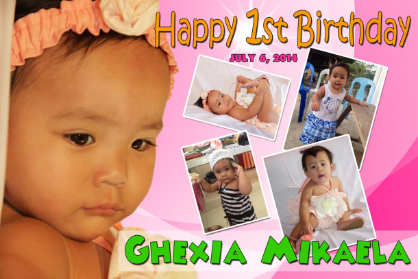 Ghexia Mikaela 1st Birthday (Pink)