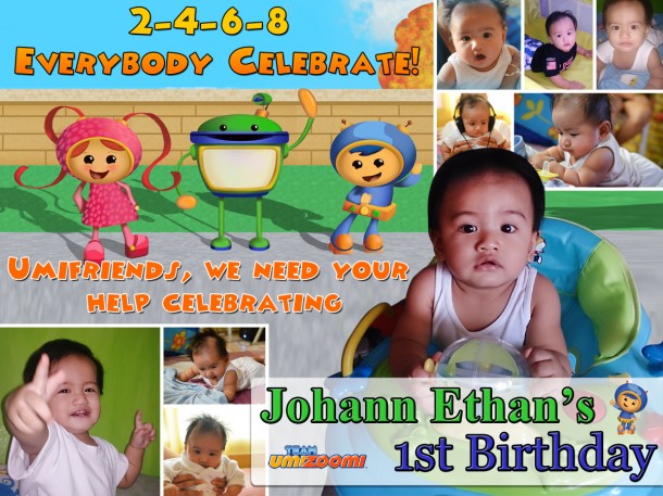 Johann Ethan's 1st Birthday (Umizoomi Tarpaulin Layout)