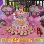 Balloon Decoration for Hello Kitty Cake