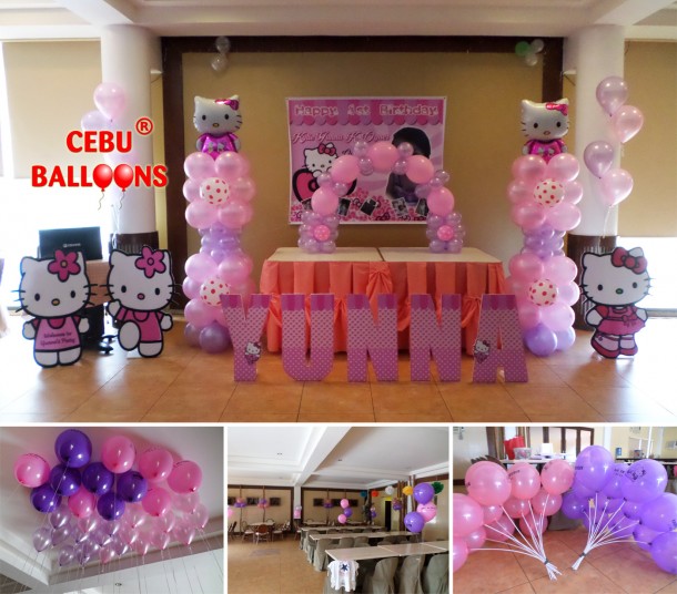 Balloon Decoration with Hello Kitty Standees and Letters at Sugbahan