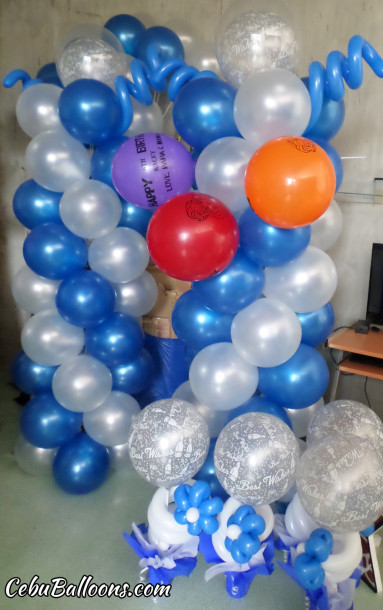 Blue and White Balloons for a Wedding in Danao City