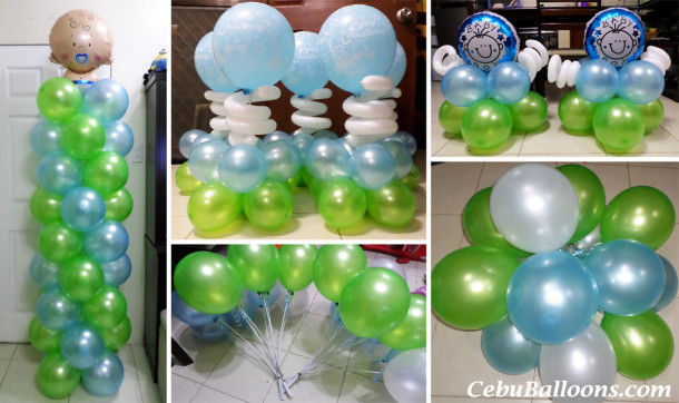 Christening (Light Blue, Light Green) Balloons for pick-up