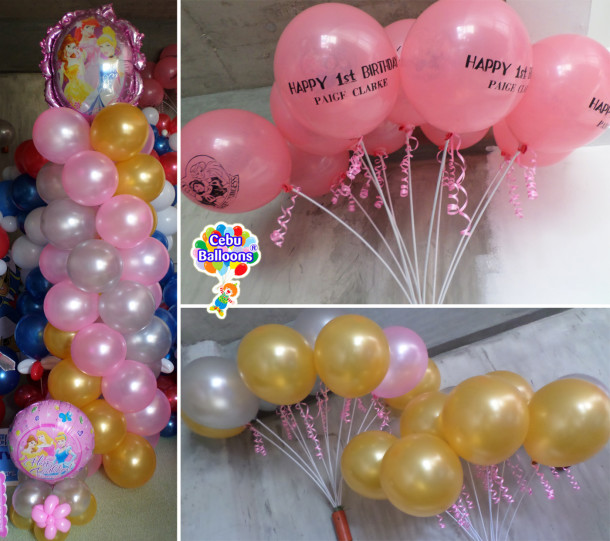 Disney Princess Balloon Pillars and Stick Balloons for Pick-up