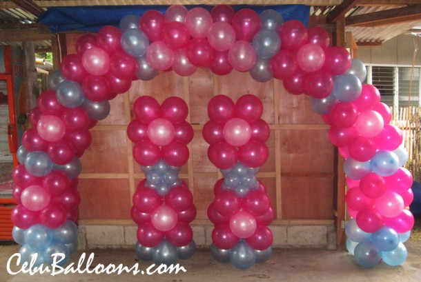 Flower Theme Entrance Arch & Balloon Columns at Dita, Pulangbato