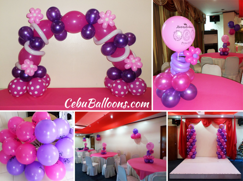 Fuchsia & Purple Disney Princess Balloon Package at Golden Peak Hotel ...