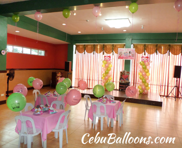 Hello Kitty Balloon Package with Tarp, Standee & Party Supplies at Hannahs