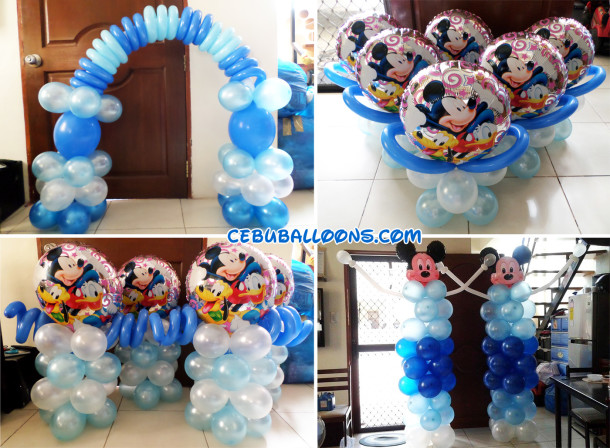 Mickey & Friends Christening Balloon Decors (Blue, Light Blue, White)