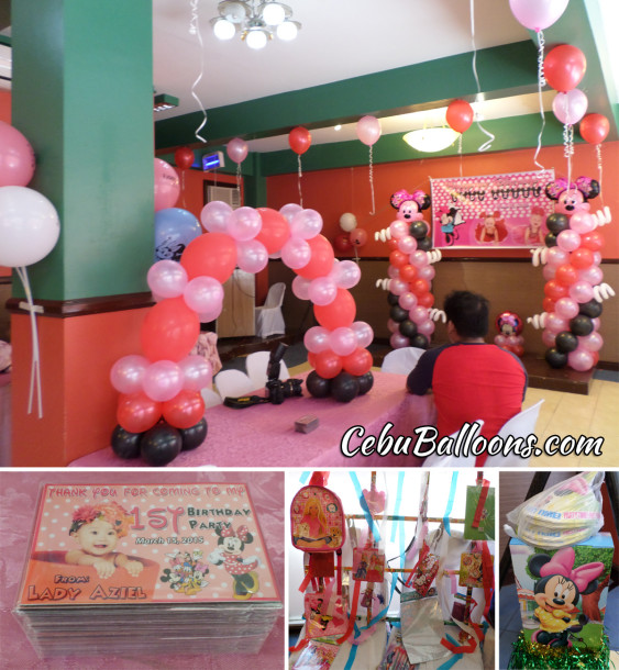 Minnie Mouse Balloon Decors with Party Needs & Giveaways for Lady Aziel's Birthday at Hannahs