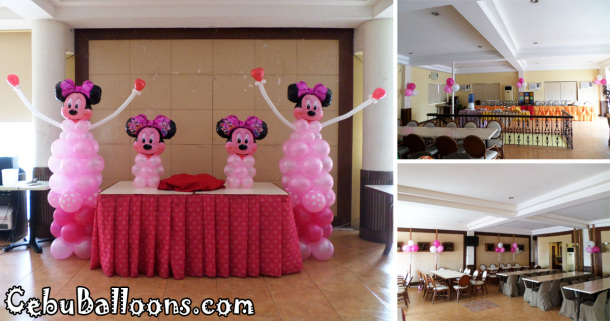 Minnie Mouse Sculptures with Stick Balloons at Sugbahan