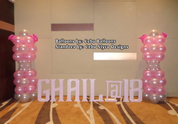 Pink Balloons & Letter Standees for a Debut at Bayfront Hotel