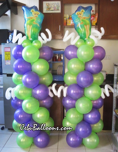 Tinkerbell Balloon Pillars