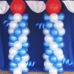 White & Blue Balloon Column with Red Mother Balloon