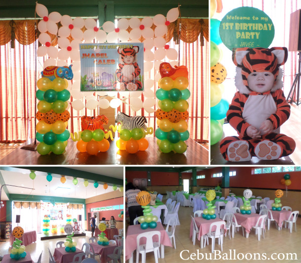 Safari Balloon Decoration with Celebrant Standee (Javee) at Hannah's Place